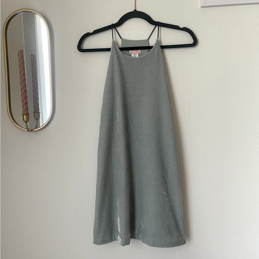 Love…Ady Brand Mint Velvet Mini Dress with Halter Neckline